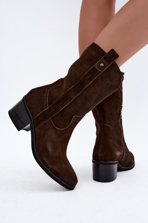 botins isolados de estilo cowboy com saltos Vinceza 133106 em chocolate