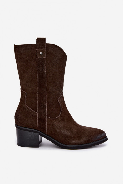 botins isolados de estilo cowboy com saltos Vinceza 133106 em chocolate