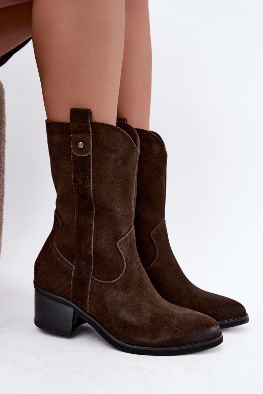 botins isolados de estilo cowboy com saltos Vinceza 133106 em chocolate