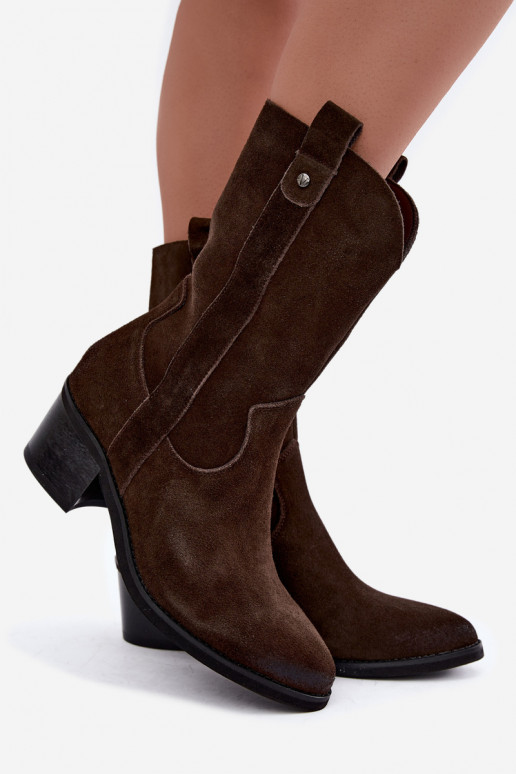 botins isolados de estilo cowboy com saltos Vinceza 133106 em chocolate