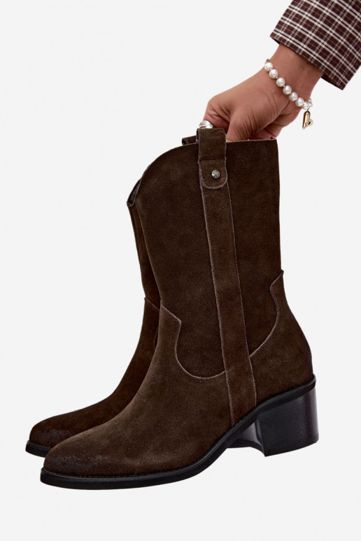 botins isolados de estilo cowboy com saltos Vinceza 133106 em chocolate
