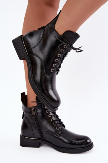botins isolados com saltos largos Vinceza 58677 em preto