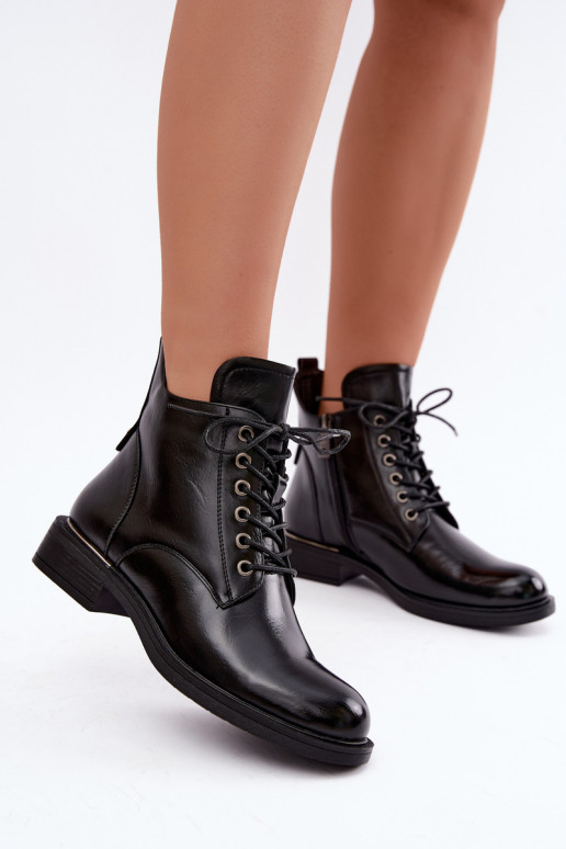 botins isolados com saltos largos Vinceza 58677 em preto
