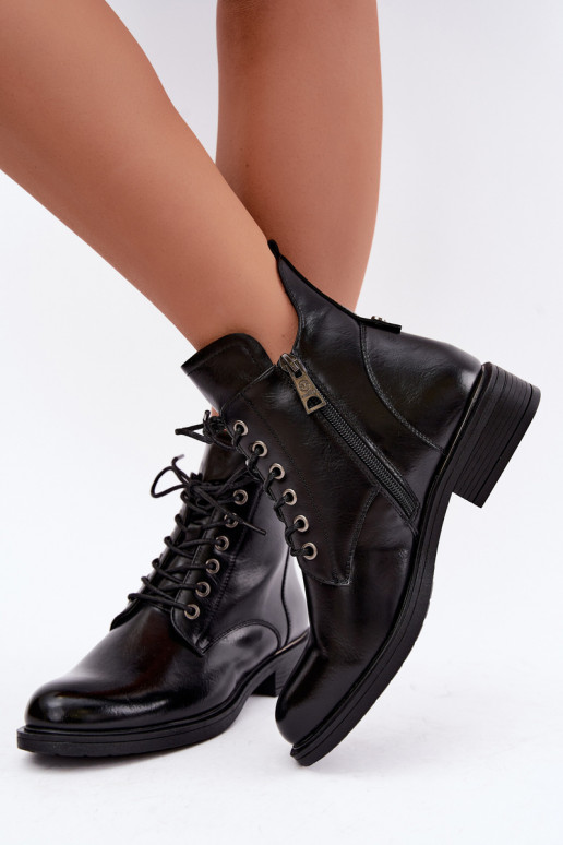 botins isolados com saltos largos Vinceza 58677 em preto