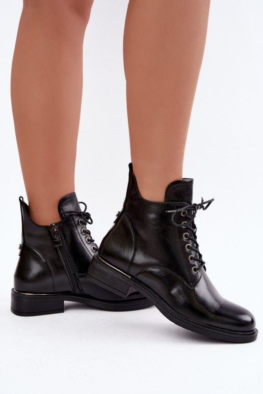 botins isolados com saltos largos Vinceza 58677 em preto