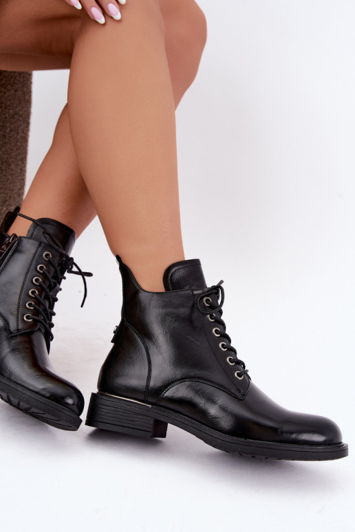 botins isolados com saltos largos Vinceza 58677 em preto