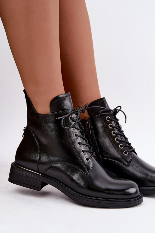 botins isolados com saltos largos Vinceza 58677 em preto