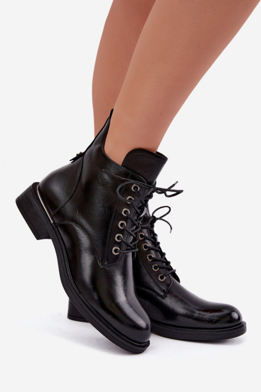 botins isolados com saltos largos Vinceza 58677 em preto