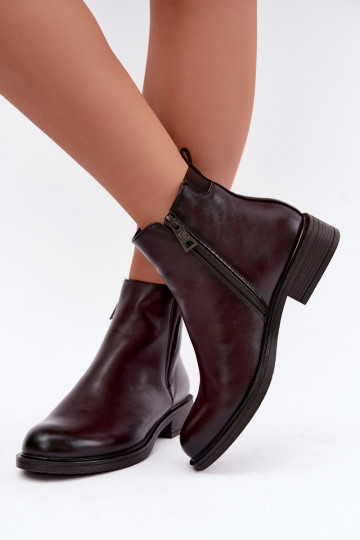 botins isolados femininos com saltos largos Vinceza 58690 em bordô 2