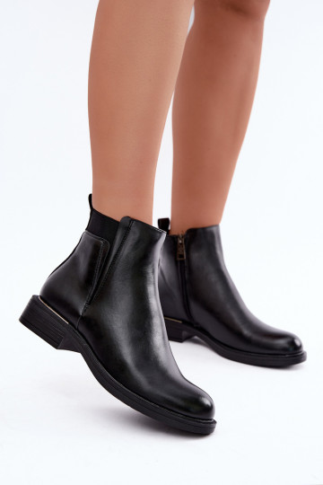 botins isolados femininos com saltos largos Vinceza 58690 em preto 2