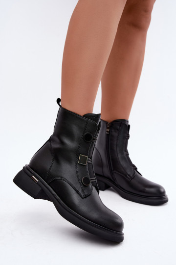 botins isolados com detalhes geométricos D&A MK62-7030 em preto 2