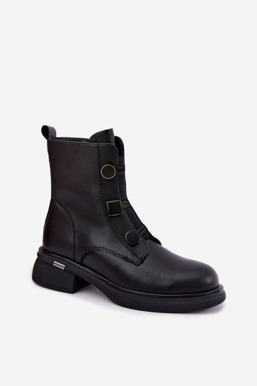 botins isolados com detalhes geométricos D&A MK62-7030 em preto
