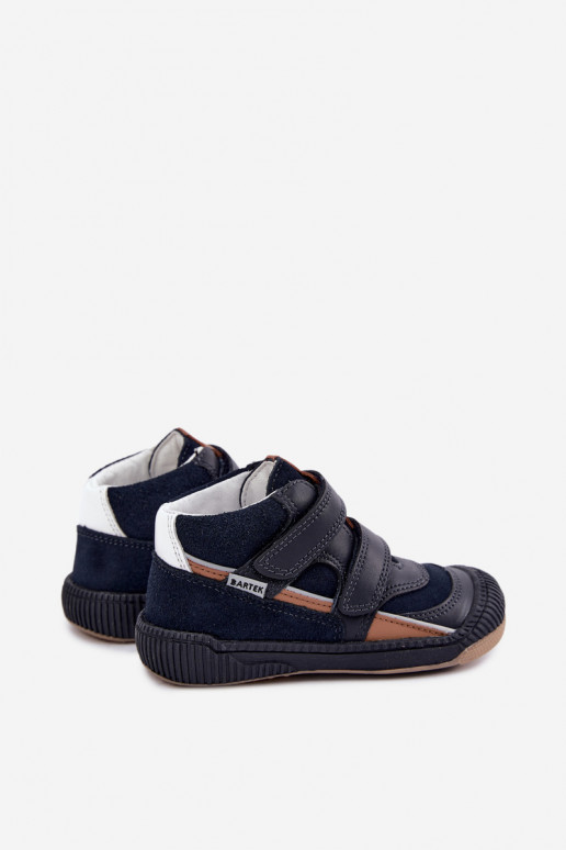 Sapatos infantis de couro azul escuro Bartek 8631676