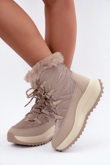 Botas de neve color areia com plataforma e pelagem Big Star UU274221