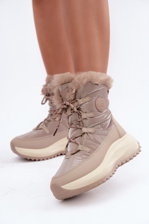 Botas de neve color areia com plataforma e pelagem Big Star UU274221