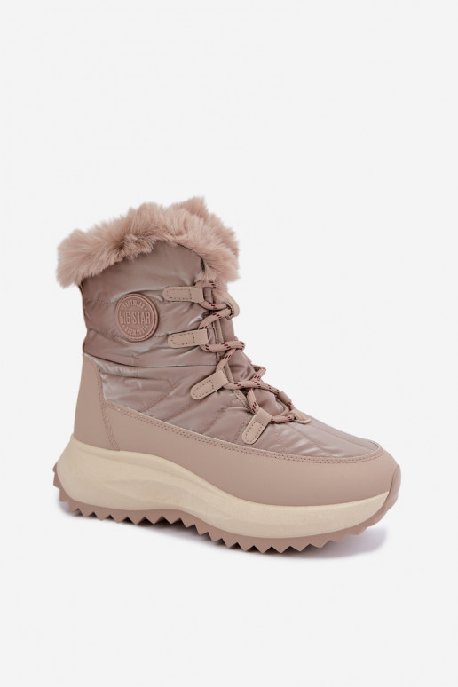 Botas de neve color areia com plataforma e pelagem Big Star UU274221