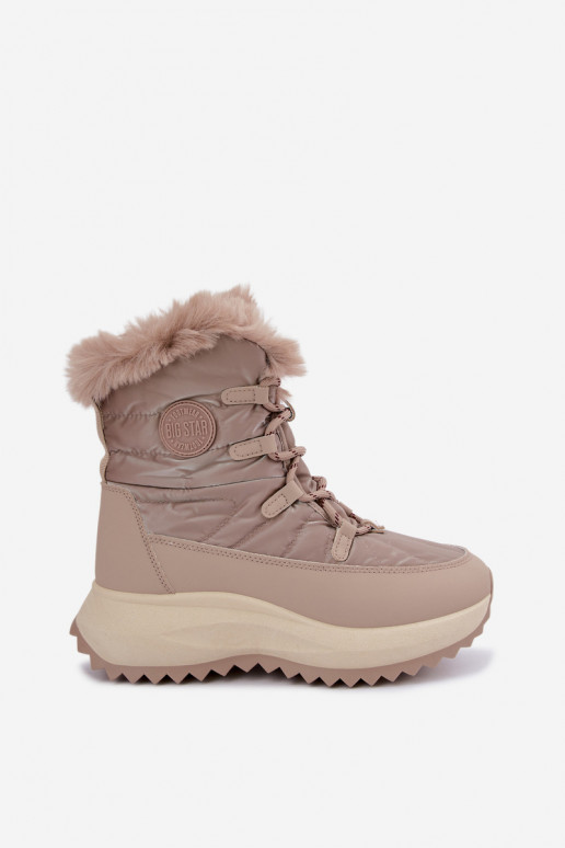 Botas de neve color areia com plataforma e pelagem Big Star UU274221