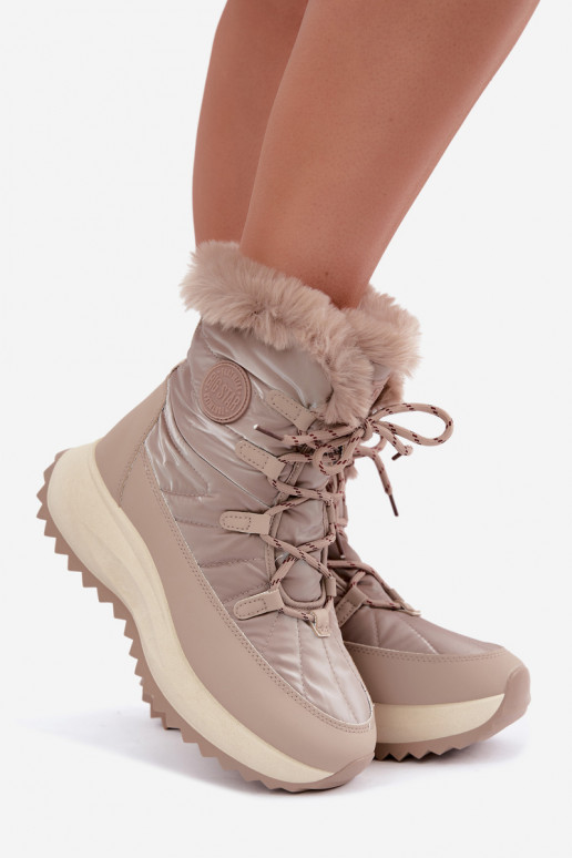 Botas de neve color areia com plataforma e pelagem Big Star UU274221