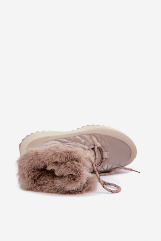 Botas de neve color areia com plataforma e pelagem Big Star UU274221