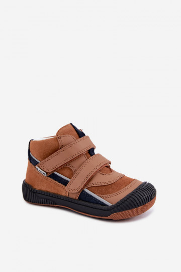 Sapatos infantis de couro marrom Bartek 8631673