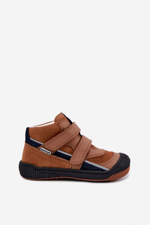 Sapatos infantis de couro marrom Bartek 8631673
