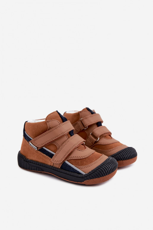 Sapatos infantis de couro marrom Bartek 8631673