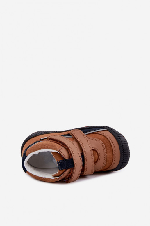 Sapatos infantis de couro marrom Bartek 8631673
