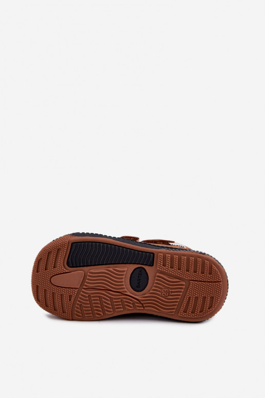 Sapatos infantis de couro marrom Bartek 8631673