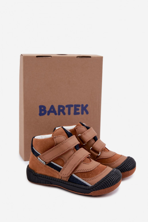 Sapatos infantis de couro marrom Bartek 8631673