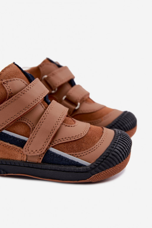 Sapatos infantis de couro marrom Bartek 8631673