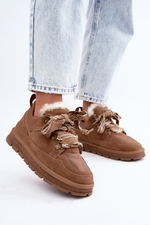 Botas de neve marrons com atacadores de camurça sintética GOE UU2N4922