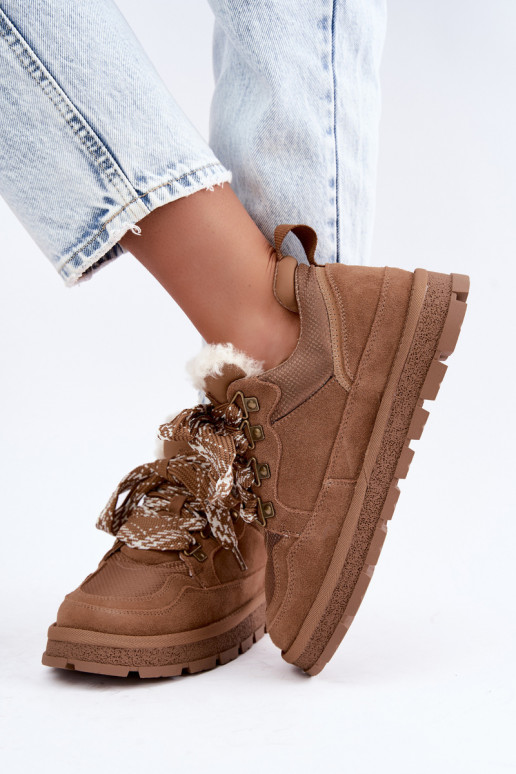 Botas de neve marrons com atacadores de camurça sintética GOE UU2N4922