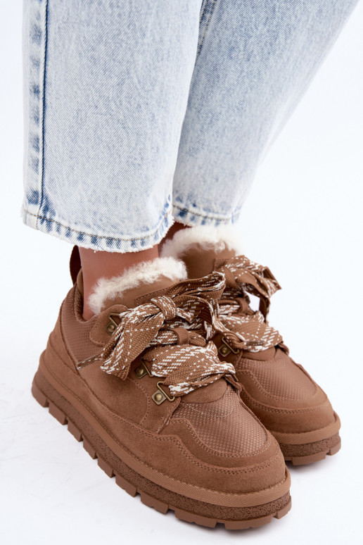 Botas de neve marrons com atacadores de camurça sintética GOE UU2N4922