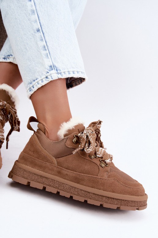 Botas de neve marrons com atacadores de camurça sintética GOE UU2N4922