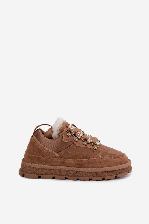 Botas de neve marrons com atacadores de camurça sintética GOE UU2N4922