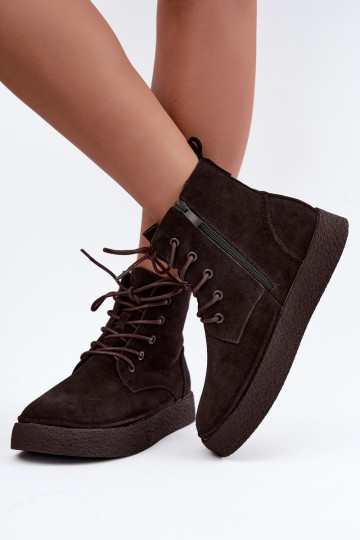 Botins isolados de camurça sintética Sergio Leone BT-30 CzekoladoĮe 2