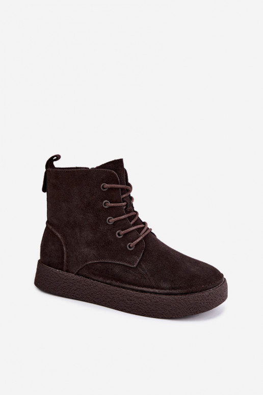 Botins isolados de camurça sintética Sergio Leone BT-30 CzekoladoĮe