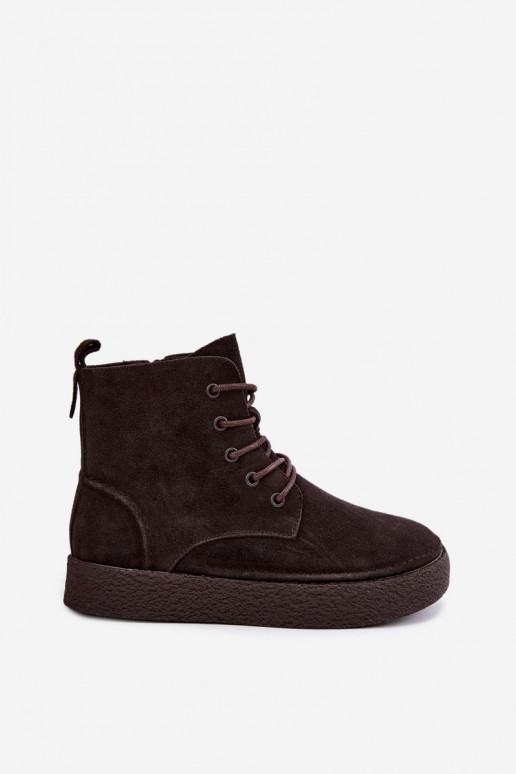 Botins isolados de camurça sintética Sergio Leone BT-30 CzekoladoĮe