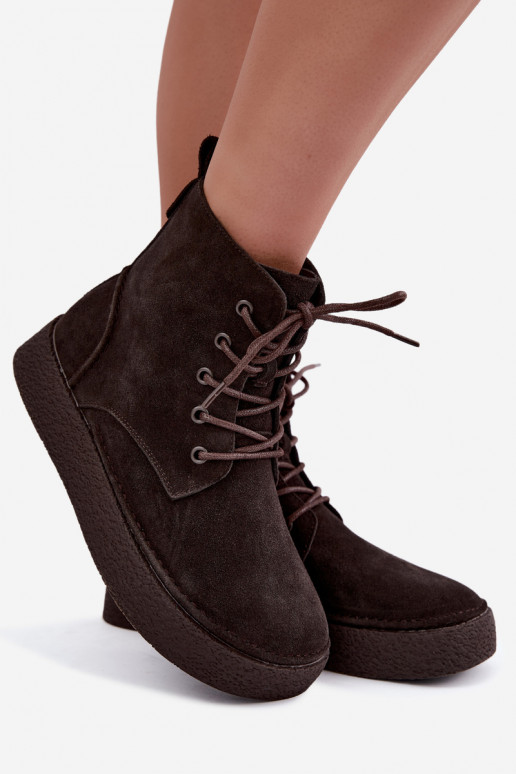 Botins isolados de camurça sintética Sergio Leone BT-30 CzekoladoĮe