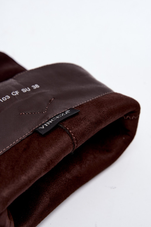 Botas de cowboy em camurça sintética com salto Vinceza 133103 chocolate