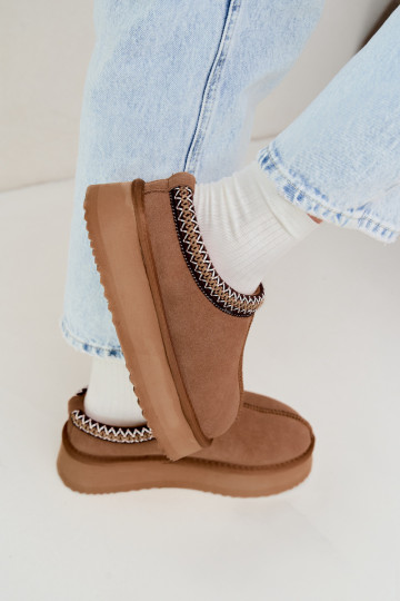 Botas de neve em camurça sintética com faixa decorativa Vinceza 97972 marrom 2