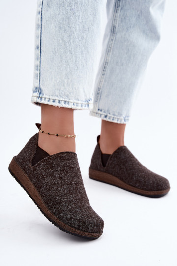 Sapatos de casa femininos Inblu NL000013 castanho escuro 2