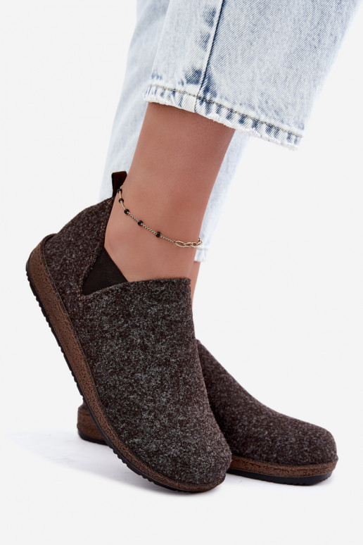 Sapatos de casa femininos Inblu NL000013 castanho escuro