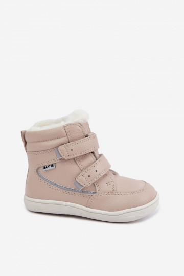 Botas de neve em couro para crianças Barefoot Bartek 8401454 cor areia