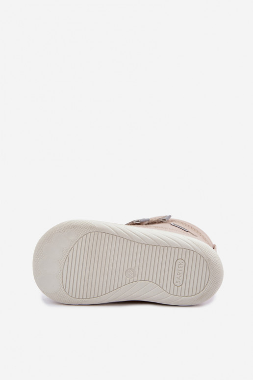Botas de neve em couro para crianças Barefoot Bartek 8401454 cor areia