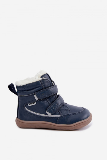 Botas de neve em couro para crianças Barefoot Bartek 8401456 azul escuro 2