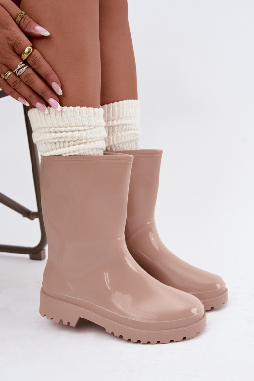 Botas de borracha femininas na cor areia Elvara