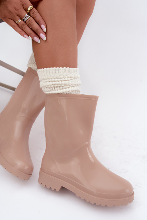 Botas de borracha femininas na cor areia Elvara