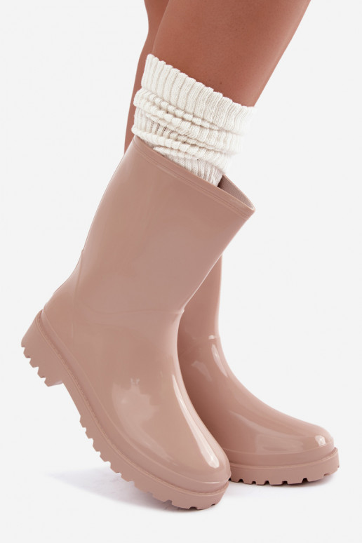 Botas de borracha femininas na cor areia Elvara