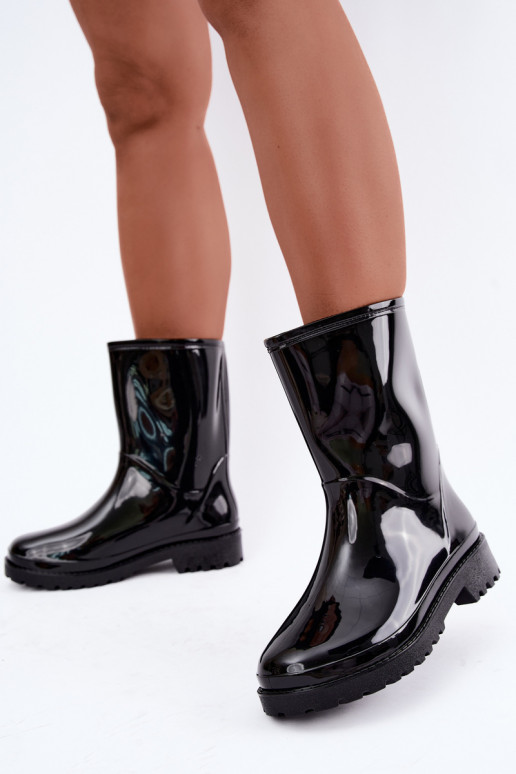 Botas de borracha femininas na cor preta Elvara